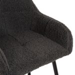 ΣΚΑΜΠΟ ΜΕΣΑΙΟΥ ΥΨΟΥΣ STRIKE HM8592.01 ΥΦΑΣΜΑ TEDDY ΓΚΡΙ-ΜΑΥΡΑ ΜΕΤΑΛΛΙΚΑ ΠΟΔΙΑ 50x50x94,5Υεκ. - Image 8