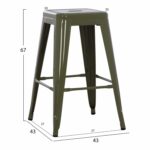 ΣΚΑΜΠΟ ΜΕΣΑΙΟΥ ΥΨΟΥΣ ΜΕΤΑΛΛΙΚΟ MELITA-PRO HM8573.43 DARK OLIVE GREEN 43x43x67Υεκ. - Image 2