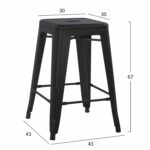 ΣΚΑΜΠΟ ΜΕΣΑΙΟΥ ΥΨΟΥΣ ΜΕΤΑΛΛΙΚΟ MELITA-PRO HM8573.42 ΜΑΥΡΟ ΜΑΤ 43x43x67Υεκ. - Image 2