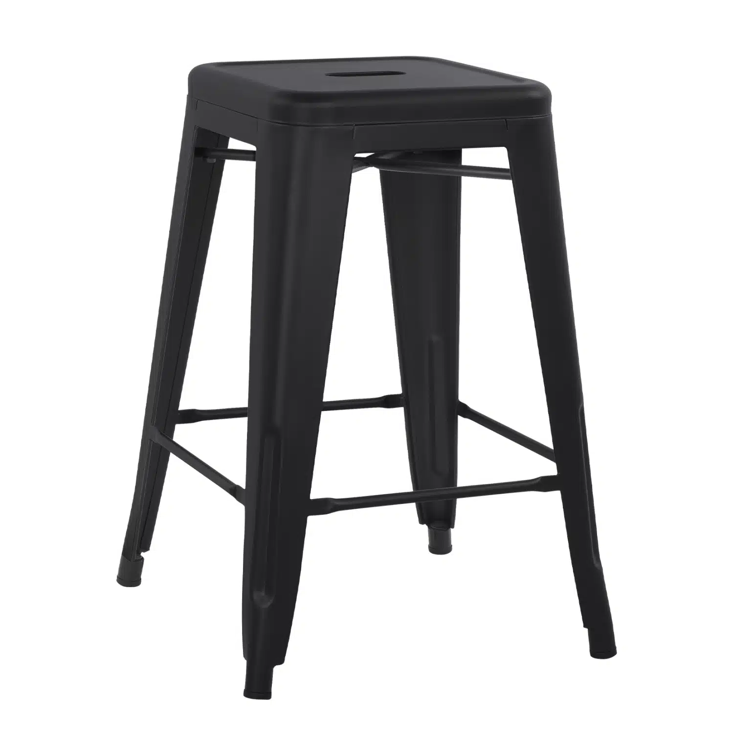 ΣΚΑΜΠΟ ΜΕΣΑΙΟΥ ΥΨΟΥΣ ΜΕΤΑΛΛΙΚΟ MELITA-PRO HM8573.42 ΜΑΥΡΟ ΜΑΤ 43x43x67Υεκ. - Image 1