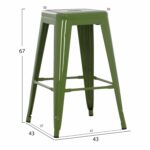 ΣΚΑΜΠΟ ΜΕΣΑΙΟΥ ΥΨΟΥΣ ΜΕΤΑΛΛΙΚΟ MELITA-PRO HM8573.53 ΣΕ LIGHT OLIVE GREEN 43x43x67Υεκ. - Image 2