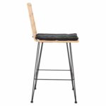 ΣΚΑΜΠΟ ΜΕΣ.ΥΨΟΥΣ ALLEGRA HM5643.11 ΜΕΤΑΛΛΟ&ΜΑΞΙΛΑΡΙ ΜΑΥΡΟ-WICKER ΜΠΕΖ 50x55x103Υεκ. - Image 4