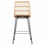 ΣΚΑΜΠΟ ΜΕΣ.ΥΨΟΥΣ ALLEGRA HM5643.11 ΜΕΤΑΛΛΟ&ΜΑΞΙΛΑΡΙ ΜΑΥΡΟ-WICKER ΜΠΕΖ 50x55x103Υεκ. - Image 6