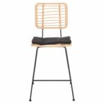 ΣΚΑΜΠΟ ΜΕΣ.ΥΨΟΥΣ ALLEGRA HM5644.11 ΜΕΤΑΛΛΟ&ΜΑΞΙΛΑΡΙ ΜΑΥΡΟ-WICKER ΜΠΕΖ 53x56x107Υεκ. - Image 3