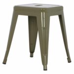 ΣΚΑΜΠΟ ΜΕΤΑΛΛΙΚΟ MELITA HM0096.43 ΣΕ DARK OLIVE ΧΡΩΜΑ 37x37x45Υεκ. - Image 4