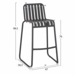 ΣΚΑΜΠΟ ΜΠΑΡ ΑΛΟΥΜΙΝΙΟΥ RACHEL HM6341.01 ΓΚΡΙ 47x56,5x98,5Υεκ. - Image 2