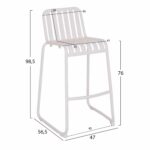 ΣΚΑΜΠΟ ΜΠΑΡ ΑΛΟΥΜΙΝΙΟΥ RACHEL HM6341.02 ΛΕΥΚΟ 47x56,5x98,5Υεκ. - Image 2