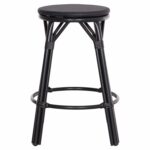ΣΚΑΜΠΟ ΜΠΑΡ ΑΛΟΥΜΙΝΙΟΥ ΜΕΣΑΙΟΥ ΥΨΟΥΣ CHINO HM6286.02 BAMBOO LOOK & TEXTILENE ΜΑΥΡΟ 43x43x65Υεκ - Image 3