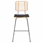 ΣΚΑΜΠΟ ΜΠΑΡ ALLEGRA HM5455.11 ΜΕΤΑΛΛΟ&ΜΑΞΙΛΑΡΙ ΜΑΥΡΟ-WICKER ΜΠΕΖ 56x59x116,5Υεκ. - Image 3
