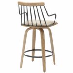 ΣΚΑΜΠΟ ΜΠΑΡ JUDI HM9985.01 WHITE WASH Κ.Π.-ΜΑΥΡΟ ΜΕΤΑΛΛΟ-ΜΠΕΖ ΥΦΑΣΜΑ 48x52x92Υεκ - Image 5