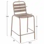ΣΚΑΜΠΟ ΜΠΑΡ ΜΕΣ.ΥΨΟΥΣ LAURA HM6065.04 ΜΕΤΑΛ.ΣΚΕΛΕΤΟΣ-ΑΛΟΥΜΙΝΙΟ ΣΕ ΣΑΜΠΑΝΙ 58,5x58x104Υ εκ. - Image 2