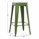 ΣΚΑΜΠΟ ΜΠΑΡ ΜΕΤΑΛΛΙΚΟ MELITA-PRO HM8642.53 ΣΕ LIGHT OLIVE GREEN 43x43x78Υεκ. - Image 2
