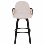 ΣΚΑΜΠΟ ΜΠΑΡ ΠΕΡΙΣΤΡΕΦΟΜΕΝΟ BECKER HM18251.02 PLYWOOD ΜΑΥΡΟ--ΕΚΡΟΥ ΥΦΑΣΜΑ 50x52x100Υ - Image 3