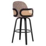 ΣΚΑΜΠΟ ΜΠΑΡ ΠΕΡΙΣΤΡΕΦΟΜΕΝΟ BECKER HM18251.03 PLYWOOD ΜΑΥΡΟ--ΚΑΦΕ ΥΦΑΣΜΑ 50x52x100Υ - Image 5