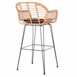 ΣΚΑΜΠΟ ΜΠΑΡ ΨΗΛΟ ALLEGRA HM5640.11 ΜΠΕΖ P.E. RATTAN-ΜΑΥΡΟ ΜΕΤΑΛΛΟ 54x55x108Υεκ. - Image 5