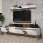 ΣΥΝΘΕΣΗ ΤΗΛΕΟΡΑΣΗΣ HM9515.03 ΜΕΛΑΜΙΝΗΣ ΣΕ ΛΕΥΚΟ & ΚΑΡΥΔΙ ΧΡΩΜΑ 168x39x51.6Y εκ. - Image 4