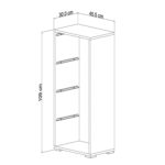ΣΥΡΤΑΡΙΕΡΑ SANI HM18216.01 ΜΕΛΑΜΙΝΗ ΣΕ ΛΕΥΚΟ-4 ΛΕΥΚΑ ΣΥΡΤΑΡΙΑ P.E. 45,5x30x109Υεκ - Image 2