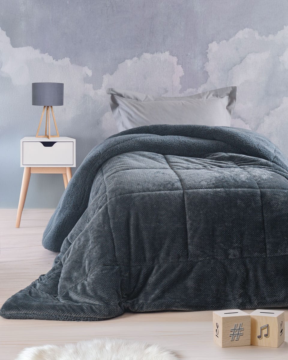 tilty_blue_kid Κουβερτοπάπλωμα Παιδικό Μονό 160x220 Tilty Γκρί Μπλέ 710gr Rythmos - Image 1