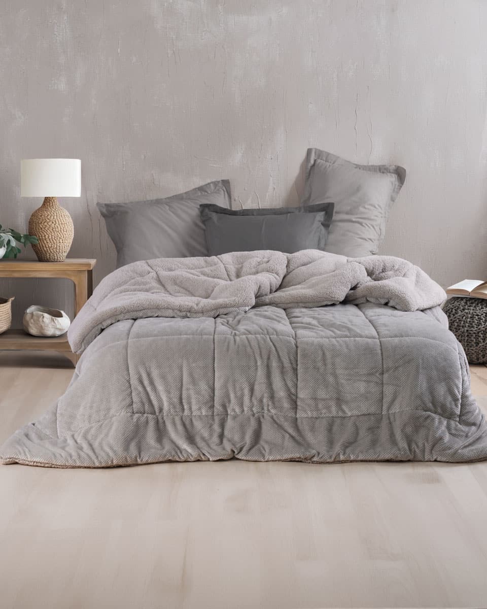 tilty_gray_YD Κουβερτοπάπλωμα Tilty Γκρί 710gr Rythmos - Image 1