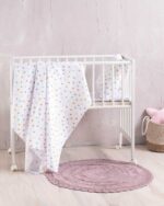Σετ Βρεφικά Σεντόνια Κούνιας Βαμβακερά Tiny Heart Λευκά 3τμχ Rythmos