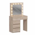 ΤΟΥΑΛΕΤΑ ΜΕ ΦΩΤΙΣΜΟ LED & ΣΥΡΤΑΡΙΑ BEYON HM2500.01 ΜΕΛΑΜΙΝΗ ΣΕ SONAMA 112.5x40.5x140Υεκ.