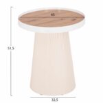 ΤΡΑΠΕΖΑΚΙ ΒΟΗΘΗΤΙΚΟ DENTON HM18023.02 MDF TOP ΦΥΣΙΚΟ ΞΥΛΟΥ-ΒΑΣΗ ΛΕΥΚΗ Φ45x51,5Υεκ. - Image 2