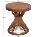 ΤΡΑΠΕΖΑΚΙ ΒΟΗΘΗΤΙΚΟ CIRCE HM9869 ΦΥΣΙΚΟ RΑΤΤΑΝ ΣΕ ΚΑΦΕ ΧΡΩΜΑ Φ40x45,5Υεκ. - Image 2