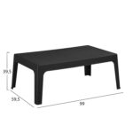 ΤΡΑΠΕΖΑΚΙ ΟΡΘΟΓΩΝΙΟ SLEEK HM6367.02 ΠΟΛΥΠΡΟΠΥΛΕΝΙΟ ΣΕ ΜΑΥΡΟ 99x59.5x39.5Υεκ. - Image 2