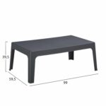 ΤΡΑΠΕΖΑΚΙ ΟΡΘΟΓΩΝΙΟ SLEEK HM6367.10 ΠΟΛΥΠΡΟΠΥΛΕΝΙΟ ΣΕ ΣΚΟΥΡΟ ΓΚΡΙ 99x59.5x39.5Υεκ. - Image 2