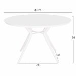 ΤΡΑΠΕΖΙ ΑΛΟΥΜΙΝΙΟΥ ΣΤΡΟΓΓΥΛΟ HIGER HM6290.02 Φ126x74Υεκ. - Image 2