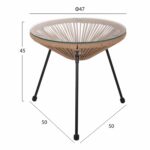 ΤΡΑΠΕΖΙ ΒΟΗΘΗΤΙΚΟ ALLEGRA ΜΑΥΡΟ ΜΕΤΑΛΛΟ ME TWISTED WICKER ΦΥΣΙΚΟ HM5873.01 Φ47Χ45Υεκ. - Image 2
