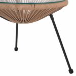 ΤΡΑΠΕΖΙ ΒΟΗΘΗΤΙΚΟ ALLEGRA ΜΑΥΡΟ ΜΕΤΑΛΛΟ ME TWISTED WICKER ΦΥΣΙΚΟ HM5873.01 Φ47Χ45Υεκ. - Image 5