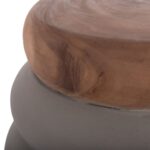 ΤΡΑΠΕΖΙ ΒΟΗΘΗΤΙΚΟ PUFFAT HM18172.03 FIBER CEMENT ΓΚΡΙ- ΞΥΛΟ TEAK TOP Φ45x46Υεκ. - Image 7