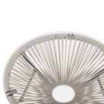 ΤΡΑΠΕΖΙ ΒΟΗΘΗΤΙΚΟ ALLEGRA HM5874.03 ΜΕΤΑΛΛΟ ΜΑΥΡΟ-ΣΥΝΘ. RATTAN ΜΠΕΖ Φ47x45Yεκ. - Image 4