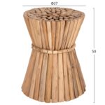 ΤΡΑΠΕΖΙ ΒΟΗΘΗΤΙΚΟ ΣΤΡΟΓΓΥΛΟ COOTER HM9792 ΚΛΑΔΙΑ ΞΥΛΟΥ ΤΕΑΚ ΦΥΣΙΚΟ Φ37x50Υεκ. - Image 2