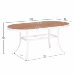 ΤΡΑΠΕΖΙ ΕΞΩΤ.ΧΩΡΟΥ TELAMO HM6288.02 ΑΛΟΥΜΙΝΙΟ ΛΕΥΚΟ & POLYWOOD 160X90Χ73.5Υεκ. - Image 2
