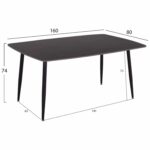 ΤΡΑΠΕΖΙ RAVEN HM18150.02 ΚΕΡΑΜΙΚΟ TOP ΜΕ ΟΨΗ ΜΑΥΡΟ ΜΑΡΜΑΡΟ 160x80x74Υεκ. - Image 2