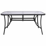 ΤΡΑΠΕΖΙ BRUNO 150X90Χ72Υεκ. ΜΕΤΑΛΛΙΚΟ ΜΑΥΡΟ ΜΕ ΓΥΑΛΙΝΗ ΕΠΙΦΑΝΕΙΑ HM5145.03 - Image 3