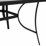 ΤΡΑΠΕΖΙ BRUNO 150X90Χ72Υεκ. ΜΕΤΑΛΛΙΚΟ ΜΑΥΡΟ ΜΕ ΓΥΑΛΙΝΗ ΕΠΙΦΑΝΕΙΑ HM5145.03 - Image 5