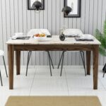 ΤΡΑΠΕΖΙ STANDARD HM9507.03 ΜΕΛΑΜΙΝΗ ΚΑΡΥΔΙ-ΛΕΥΚΟ ΜΑΡΜΑΡΟ ΜΕ ΑΠΟΘ.ΧΩΡΟ 145x88x75Yεκ. - Image 4