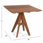 ΤΡΑΠΕΖΙ LEO HM9622.11 ΤΕΤΡΑΓΩΝΟ ΜΑΣΙΦ ΞΥΛΟ ΤΕΑΚ 80X80x75Υεκ. - Image 2