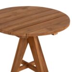 ΤΡΑΠΕΖΙ LEO HM9623.11 ΣΤΡΟΓΓΥΛΟ ΜΑΣΙΦ ΞΥΛΟ ΤΕΑΚ Φ80x75Υεκ. - Image 4