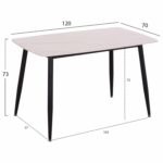 ΤΡΑΠΕΖΙ RAVEN HM9854.01 ΚΕΡΑΜΙΚΟ TOP ΜΑΤ ΛΕΥΚΟ ΜΑΡΜΑΡΟ-ΜΑΥΡΟ ΜΕΤΑΛΛΟ 120x70x73Υεκ. - Image 2