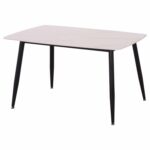 ΤΡΑΠΕΖΙ RAVEN HM9854.01 ΚΕΡΑΜΙΚΟ TOP ΜΑΤ ΛΕΥΚΟ ΜΑΡΜΑΡΟ-ΜΑΥΡΟ ΜΕΤΑΛΛΟ 120x70x73Υεκ. - Image 4