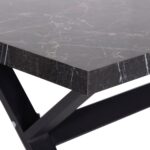 ΤΡΑΠΕΖΙ ΚΟΥΖΙΝΑΣ LANA HM18221.02 ΜΕΛΑΜΙΝΗ ΜΑΥΡΟ ΜΑΡΜΑΡΟ-ΜΑΥΡΑ ΜΕΤΑΛ.ΠΟΔΙΑ 140x70x72.5Υεκ - Image 7