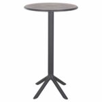 ΤΡΑΠΕΖΙ ΜΠΑΡ ΣΤΡΟΓΓΥΛΟ TERRIN HM6126.20 ΠΟΛΥΠΡΟΠΥΛΕΝΙΟ ΓΚΡΙ Φ60x106Υεκ. - Image 3