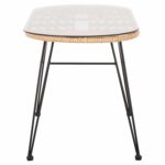 ΤΡΑΠΕΖΙ ΟΒΑΛ ΧΑΜΗΛΟ ALLEGRA HM5695.11 ΜΠΕΖ WICKER-ΜΑΥΡΟ ΜΕΤΑΛΛΟ 100x45x51,5Υεκ. - Image 4