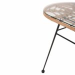 ΤΡΑΠΕΖΙ ΟΒΑΛ ΧΑΜΗΛΟ ALLEGRA HM5695.11 ΜΠΕΖ WICKER-ΜΑΥΡΟ ΜΕΤΑΛΛΟ 100x45x51,5Υεκ. - Image 7