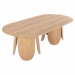 ΤΡΑΠΕΖΙ ΟΒΑΛ DENTY HM9611.01 MDF ΜΕ ΚΑΠΛΑΜΑ ΔΡΥΟΣ-ΦΥΣΙΚΟ ΟΑΚ 240x120x75Υεκ. - Image 5