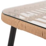 ΤΡΑΠΕΖΙ ΟΡΘΟΓΩΝΙΟ ALLEGRA HM5537.11 ΜΕΤΑΛ.ΜΑΥΡΟ-P.E. RATTAN ΦΥΣΙΚΟ 139,5x79,5x73Υεκ. - Image 6
